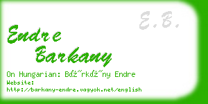 endre barkany business card